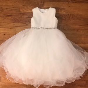 Joan Calabrese for Mon Cheri ivory party dress